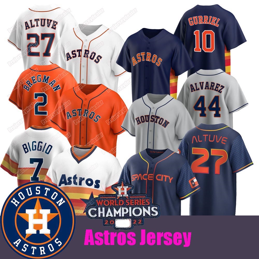 

27 Jose Altuve Astros Jersey 2022 World Series Champions Jeremy Pena Alex Bregman Yuli Gurriel Yordan Alvarez Mancini Michael Brantley Houstons Justin Verlander, Red youth s-xl