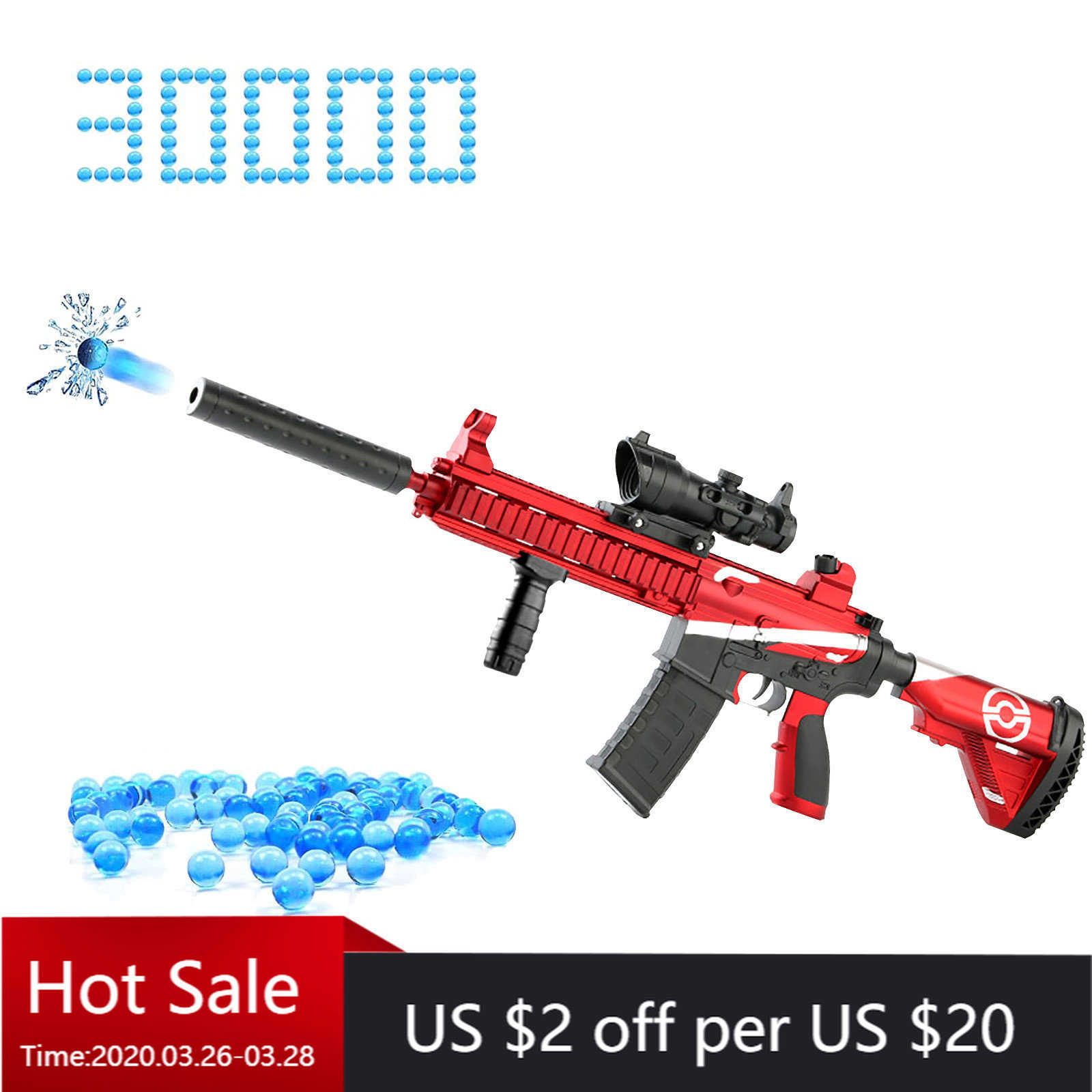 

Gun Toys New M416 Manual Splatter Gun 2-In-1 Gel Ball Blaster with 30000 Multiple Manic-Manic Environments T221105