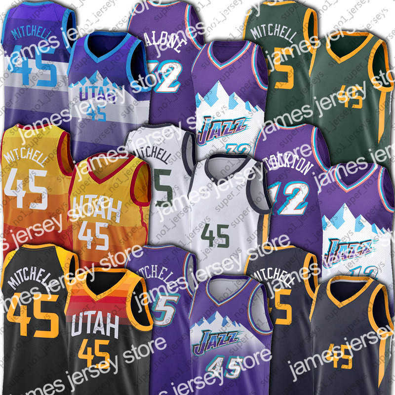 

Basketball Jerseys Utah''Jazz''Jersey Donovan 45 Mitchell Jersey Basketball retro mesh John Karl Stockton Malone Jerseys