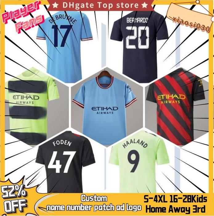 

22 23 Man city soccer jersey Manchester citys football shirts HAALAND DE BRUYNE FODEN 2022 2023 GREALISH STERLING mans cities MAHREZ Jersey 4XL SUIT, 2022 away women