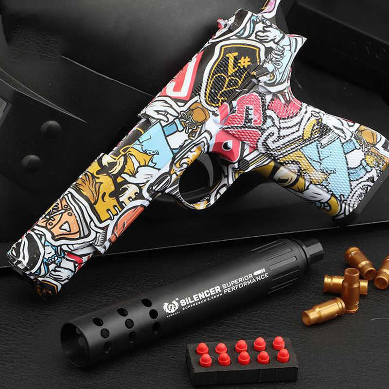 

Gun Toys Glock Colt M1911 Toy Gun Gel Blaster Soft Bullets Toys Foam Blaster with EVA Darts Shooting Games Education Toy Model for Boys T221105