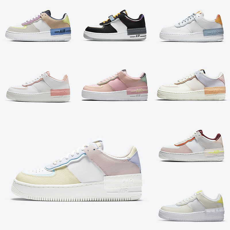 

Designer One Sports Shoes Classic 1 Flats Triple Black White Leather Casual Sneakers For Men Women Shadow Type University Blue Outdoor color matching macarons 0808, Men us8.5=eur42