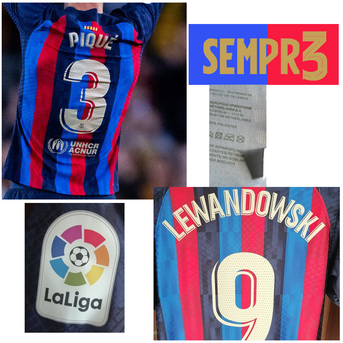 

Home Textile 2022 Match Worn Player Issue Farewell Pique SEMPR3 Maillot With Game Match Detais Sports Shirt Soccer Patch Badge, #3 pique