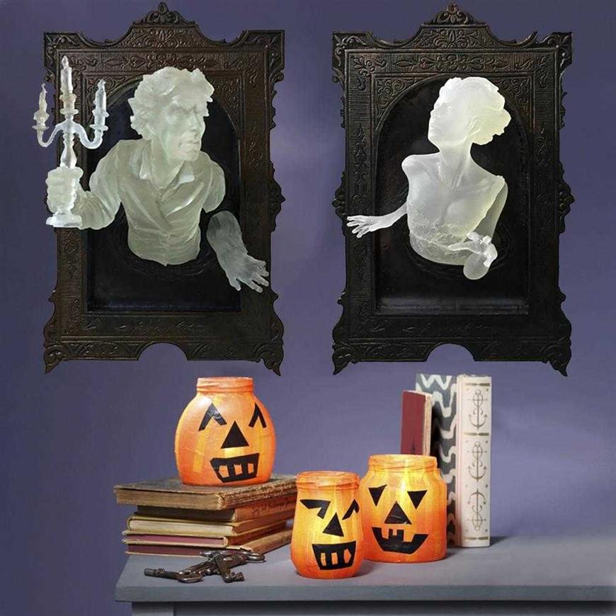 

Ghost in The Mirror Halloween Resin Luminous Frame ornaments X0803291O, Black