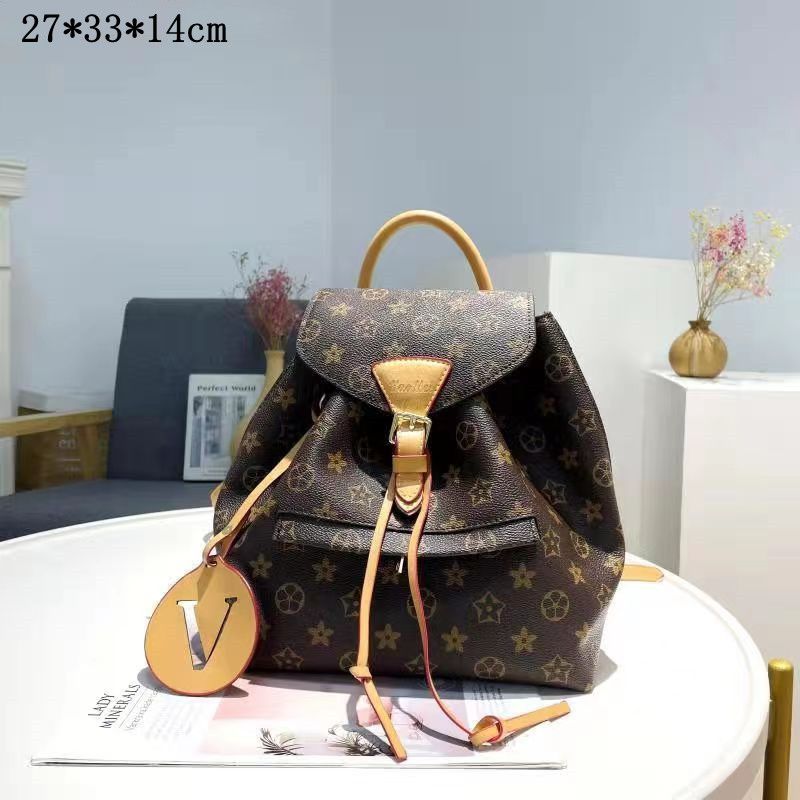 

Brand Montsouris PM Backpack Designers Backpacks Genuine Leather Bags Women Schoolbag Satchel Shoulders Bag Ladies Purse YSLity Louiseity LVs Viutonity GGs, Beige embossed