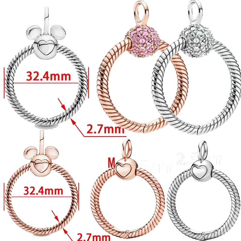 

new popular 925 sterling silver charm pendant circle pandora necklace diy womens jewelry fashion accessories gift