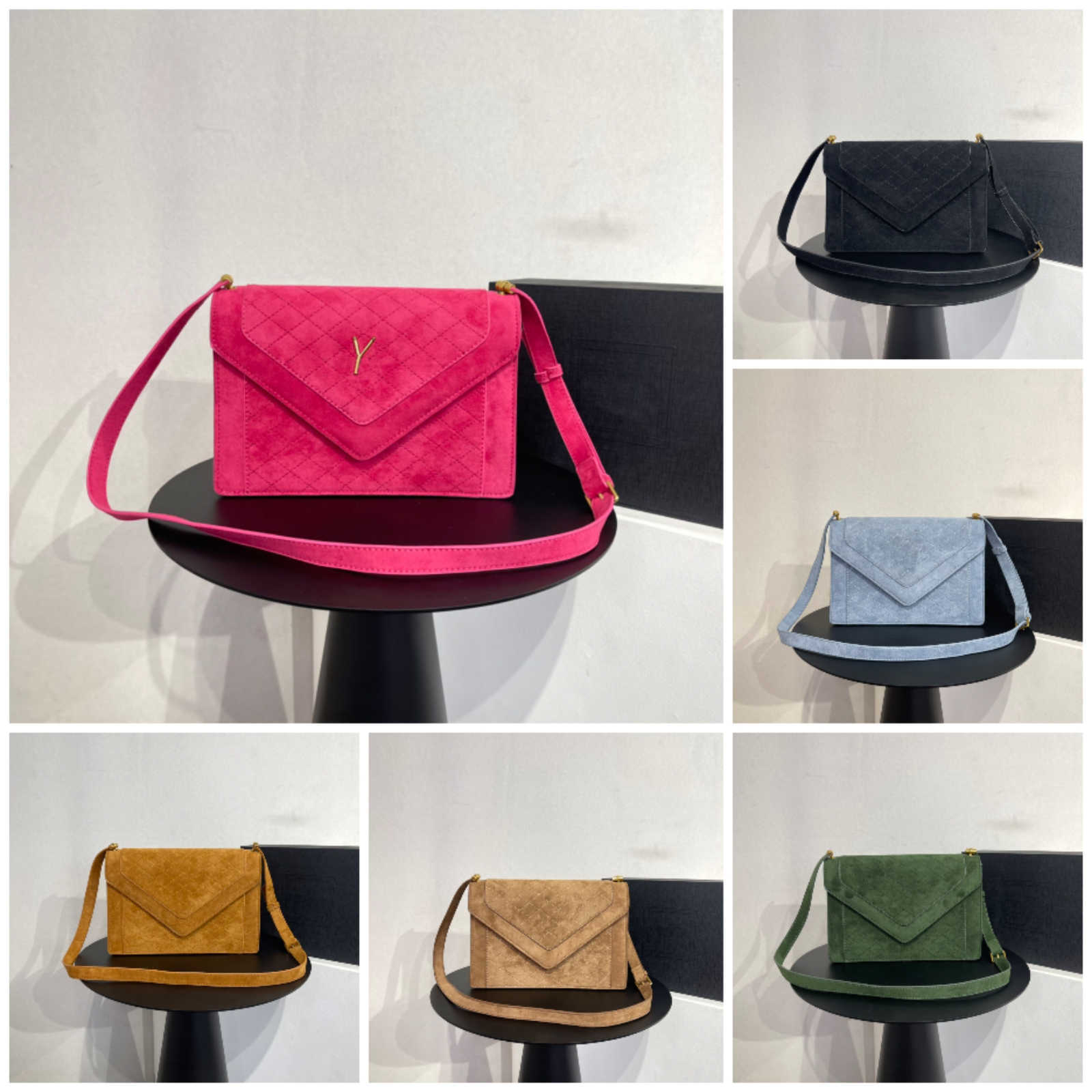 

Designer Luxury YYSL Bags For Womens Handbags Crossbody Purses YSLitys large Capacity Versatile The Tote Bag Loulou Multicolour Fashion Leather Wallet V30G, Blue