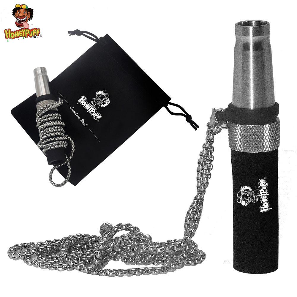 

portable stainless steel chain smoke pipe mini metal Hookah Mouthpieces smoking accessory easy to carry tobacco pipe accessories
