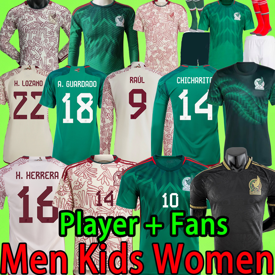 

XXXL 4XL 5XL 2022 Mexico soccer jerseys long sleeve fans player version H.LOZANO 22 23 2023 Camisetas de futbol MEN KIDS KIT football shirts WOMEN uniforms home away, 2022 women