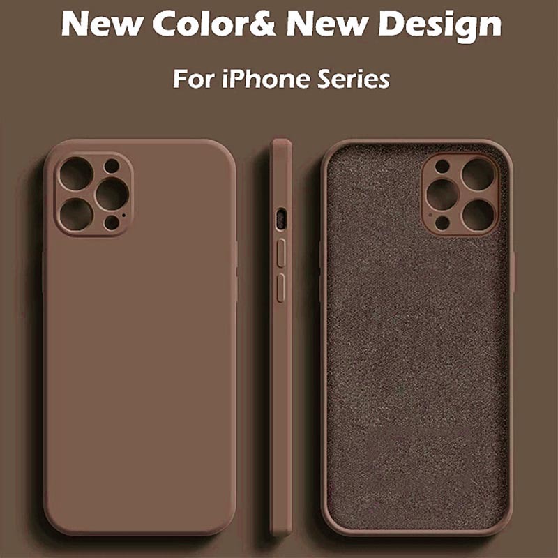 

Yezhou for i phone 12/13 pro Phone Cases Cube Straight Edge Liquid Silicone Apple 11 All-Inclusive Drop-Resistant XR Protective Shell, Wine red