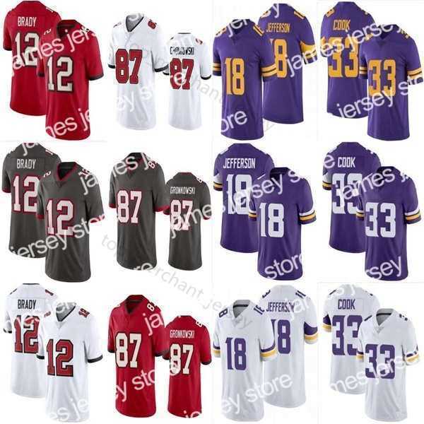 

Football Jerseys mens women kids/youth jersey 12 Tom Brady 87 Rob Gronkowski 18 Justin Jefferson Chris Godwin Devin White 33 Dalvin Cook 19 Adam Thielen, Women size