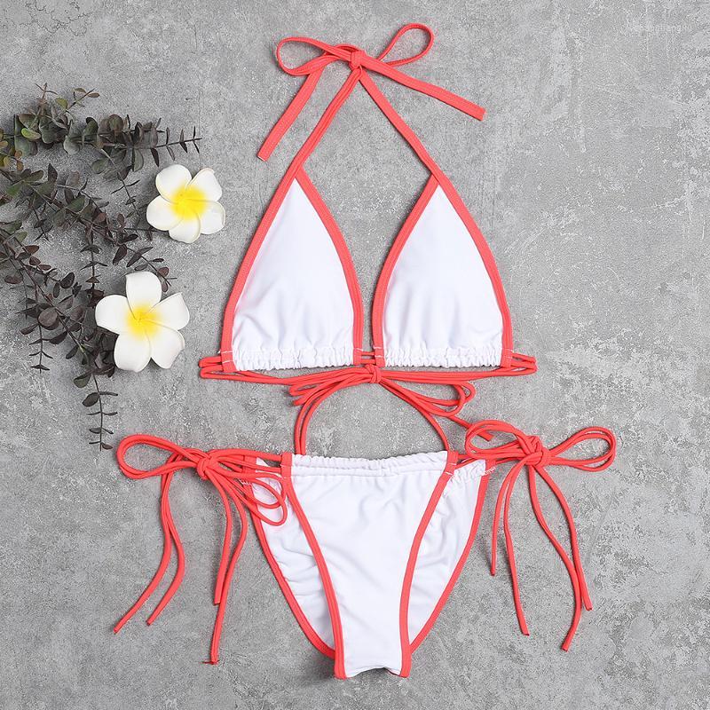 

Swimwears Sexy Triangle Bikini 2022 Lace-up Women Swimsuit Thong Biquini Female Swimwear Beach Wear Bathing Suit