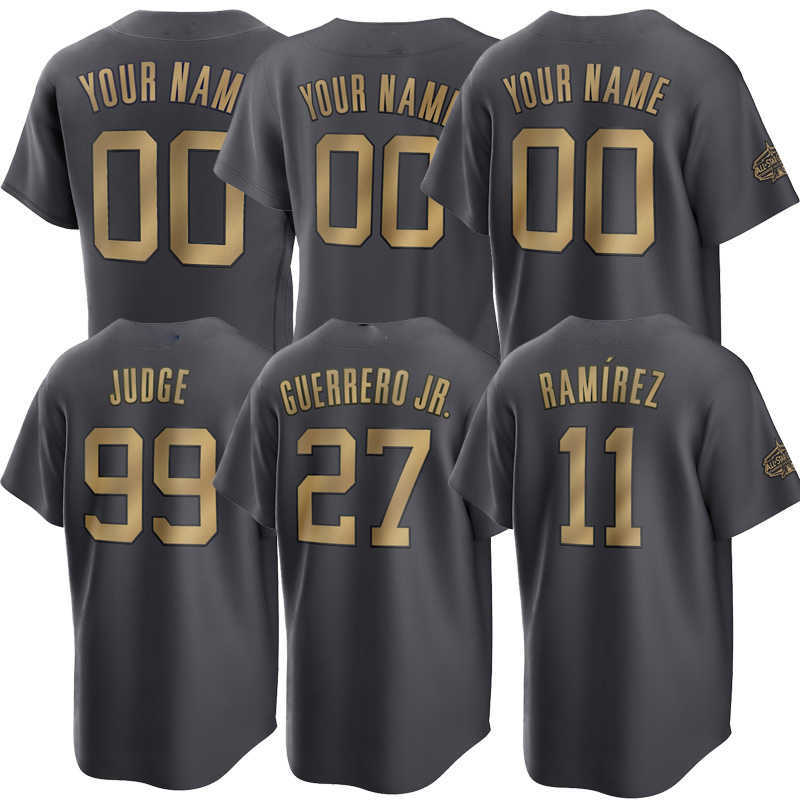 

2022 Baseball Jerseys AllStar Gray Aaron Judge Giancarlo Stanton Nestor Cortes Shohei Ohtani Xander Bogaerts Julio Rodriguez Shane baseball stitched jersey, Youth s-xl