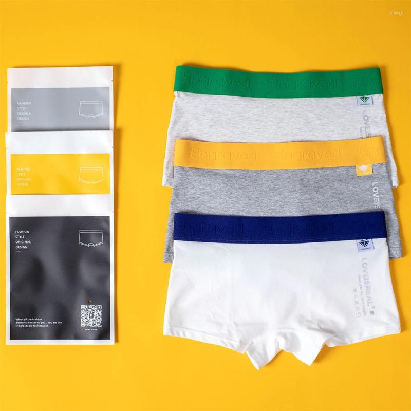 Women&#039;s Panties 3pcs Neutral Women Cotton Shorts Underwear Tomboy Elastic Mid-waisted Solid Boxer Tran Les Lesbian Boyshort-image-816047373