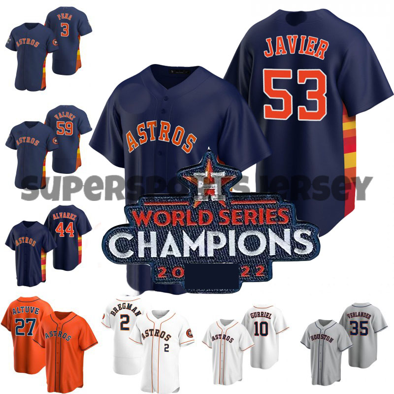 

53 Cristian Javier Astros Jerseys 2022 World Series Champions Houston Altuve Alex Bregman Verlander Yordan Alvarez Justin Verlander Framber Valdez 3 Jeremy Pena, Begie