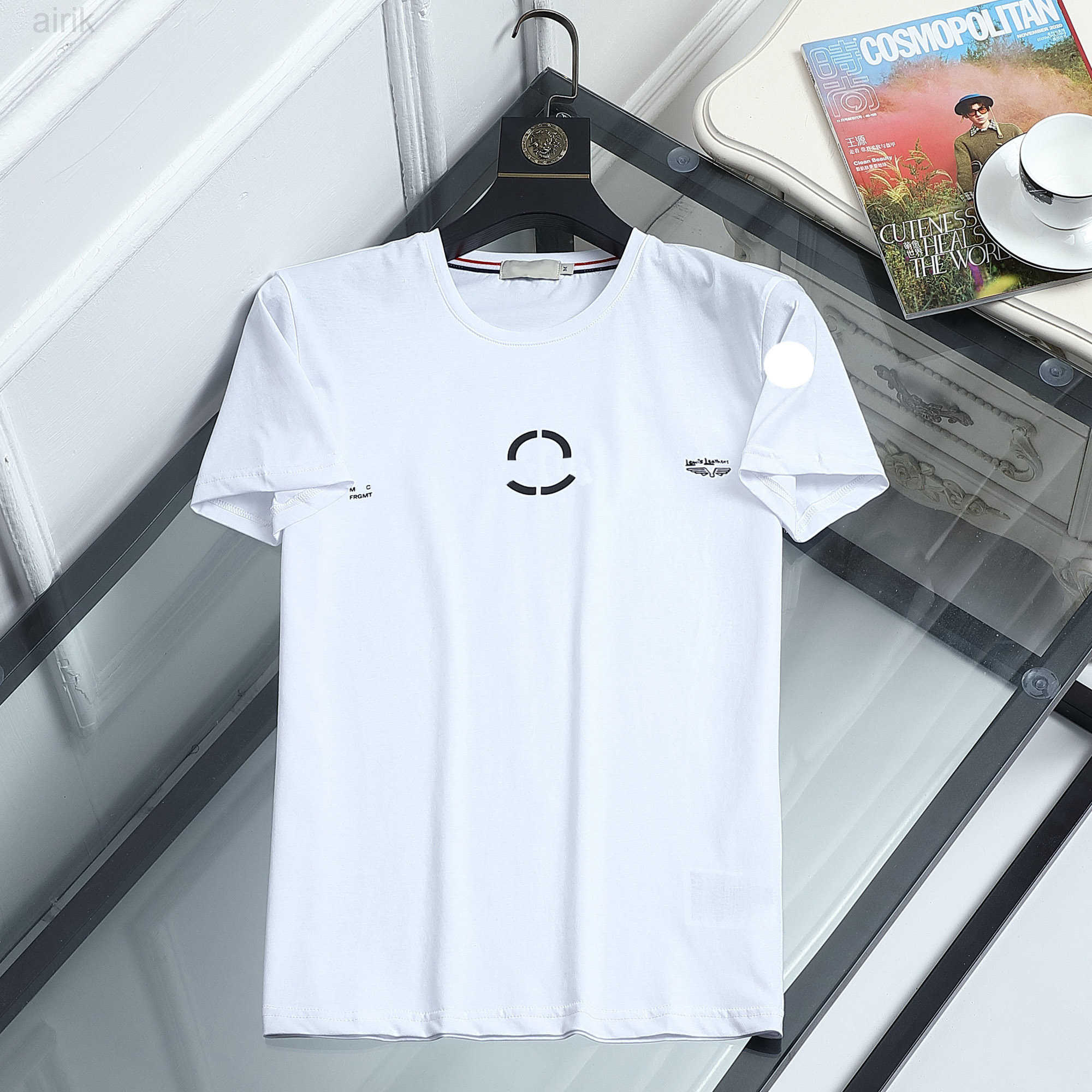 

New Men's T-Shirts Monclair Designer Mens T-Shirts Luxury Women Summer Fashion Brand T shirt Trend Pure Cotton Breathable Short-Sleeved Lapel Top Size M-XXXL, 031