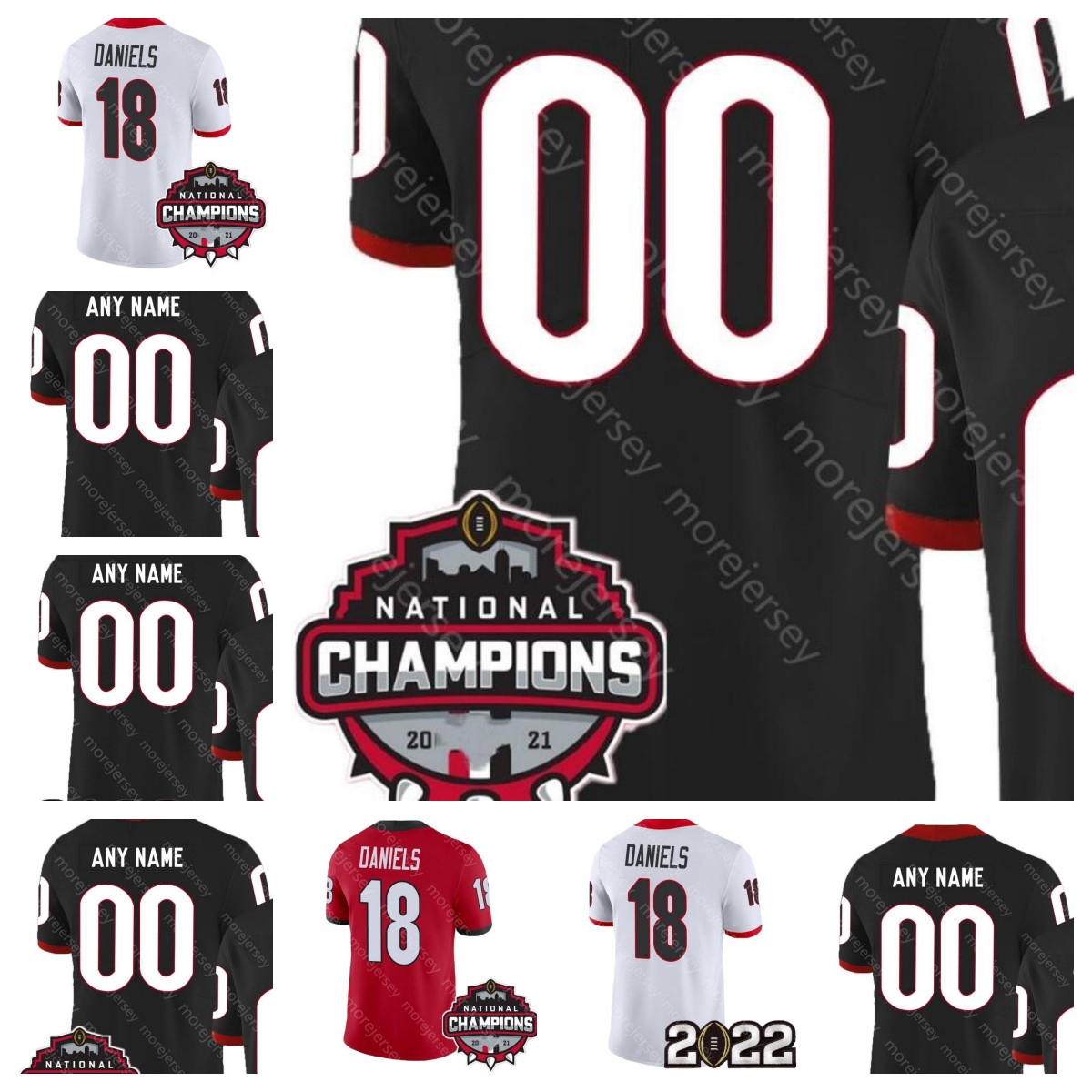 

College NCAA Herschel Walker Football Jersey Stetson Bennett IV Kendall Milton Kenny McIntosh Christopher Smith Edwards McConkey MENS WOMEN YOUTH, Black with champions patch