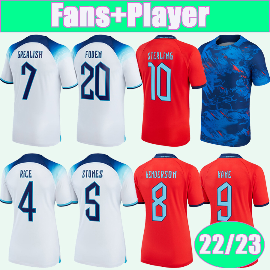

22 23 ENGlaNDS Fans Mens Soccer Jerseys KANE GREALISH MOUNT FODEN STERLING Player Version MAGUIRE STONES RICE SAKA Home Away Football Shirt, Qm11462 22 23 home f..a world patch