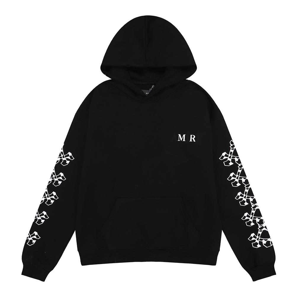 

Mens designer sweatshirts arm bone print letters hip-hop hoodies men and women hooded fleece sweater Black and white 2 colors