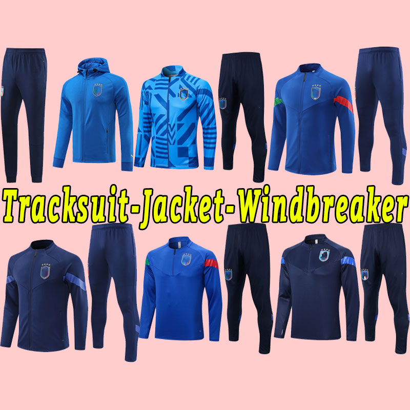 Italia BONUCCI Soccer Jerseys JORGINHO INSIGNE VERRATTI HIESA BARELLA SPINAZZOLA CHIELLINI ItalyS 2022 2023 long sleeve windbreaker jacket tracks-image-766003170