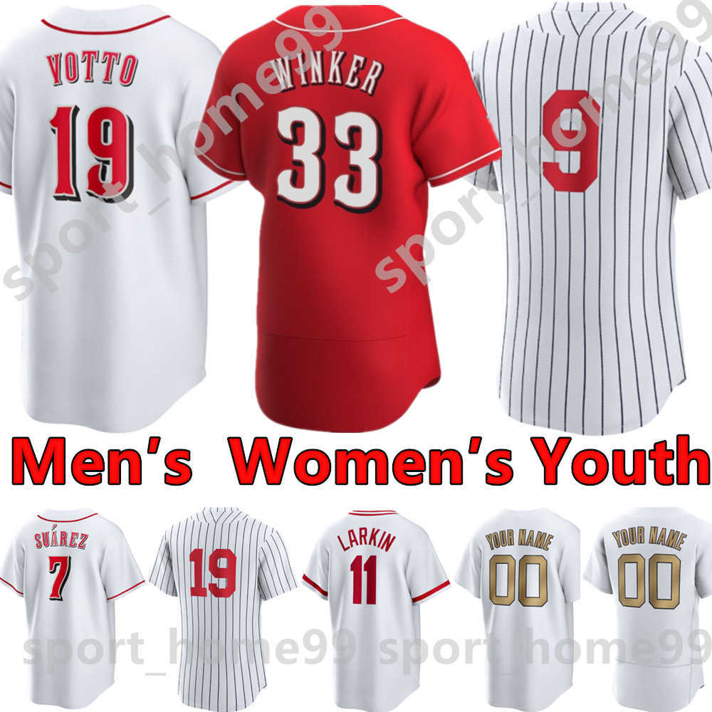 

2022 Custom 19 Joey Votto Jersey 6 Jonathan India 40 Nick Lodolo 17 Kyle Farmer 21 Hunter Greene 51 Graham Ashcraft Castellanos Winker Men, Color 3