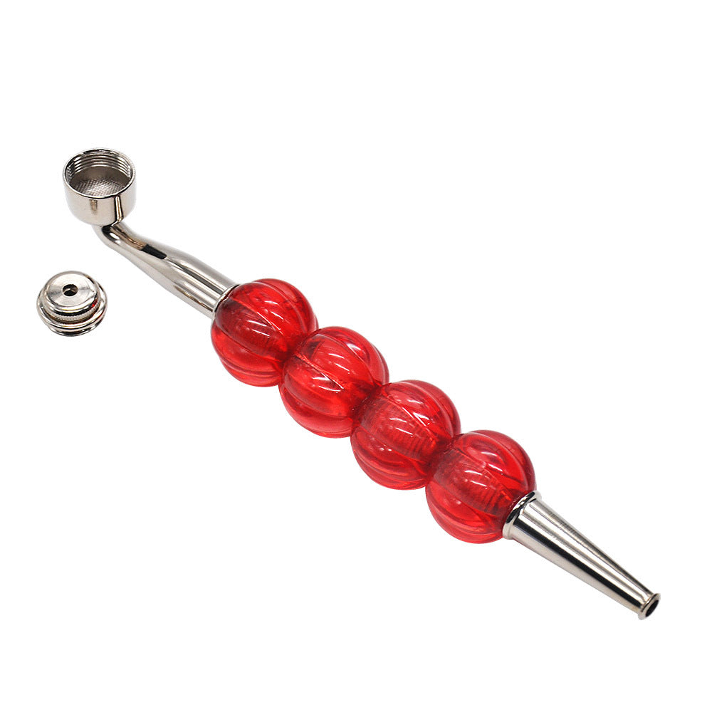 

smoke accessory tobacco pipes metal pipe four bead color Transparent Thread Straight rod thin nozzle cap bongs