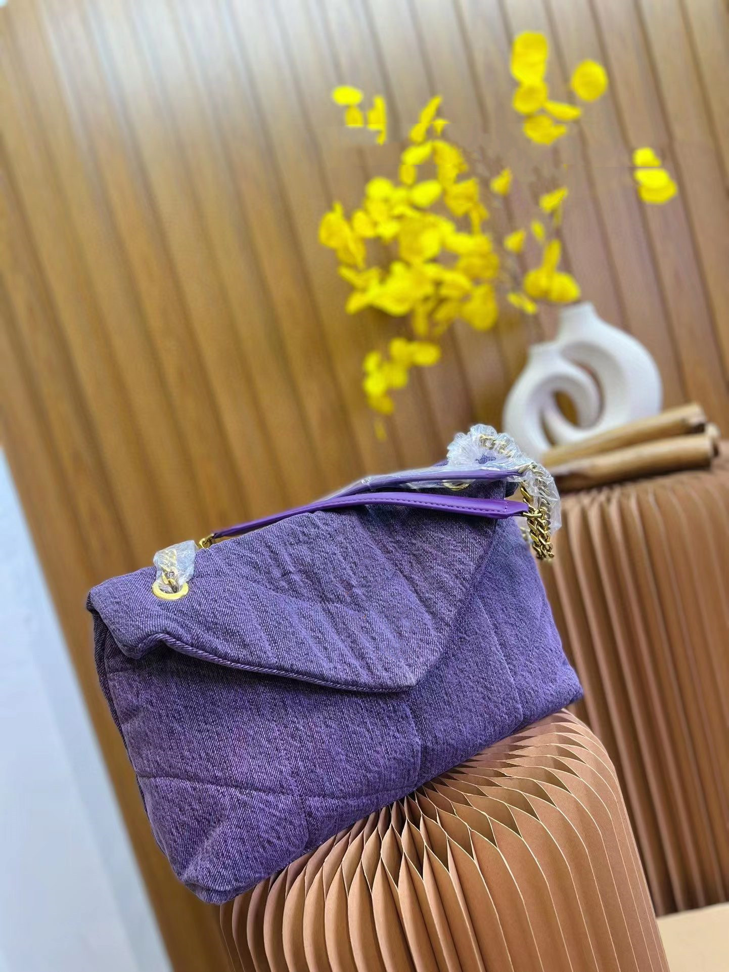 

Vintage denim bag chain single shoulder wash denim bags 30CM, Customize