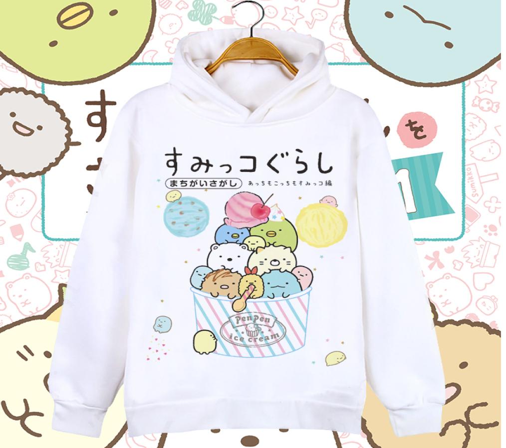 

Women Hoodies Anime Cartoon Sumikko Gurashi Lovely Bear Penguin Casual Boys Girls Kids Coat Unisex Hooded Sweatshirts Costumes F128004420, 16