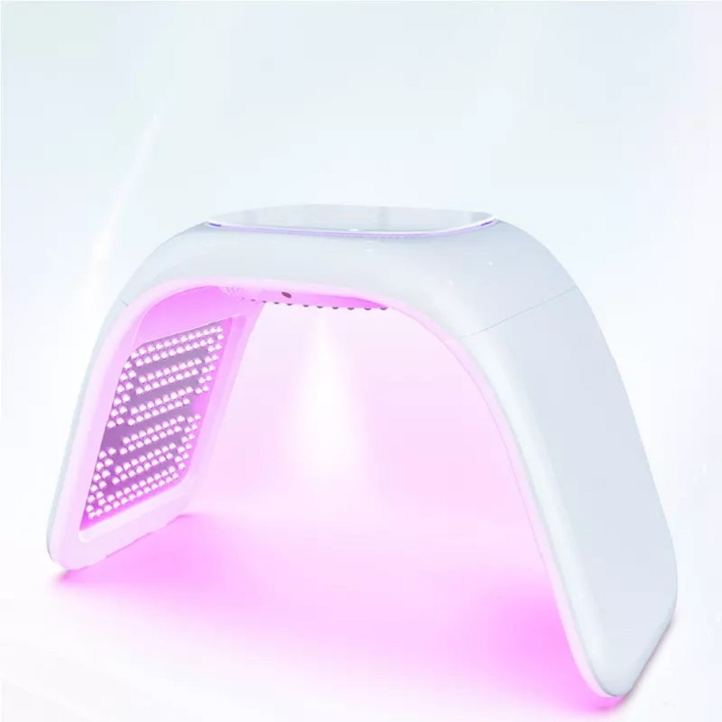 

Tri-folding 372 Lamps 7 color PDT led light therapy facial machine with UV tanning Nano spray Hot Compress & EMS Lifting