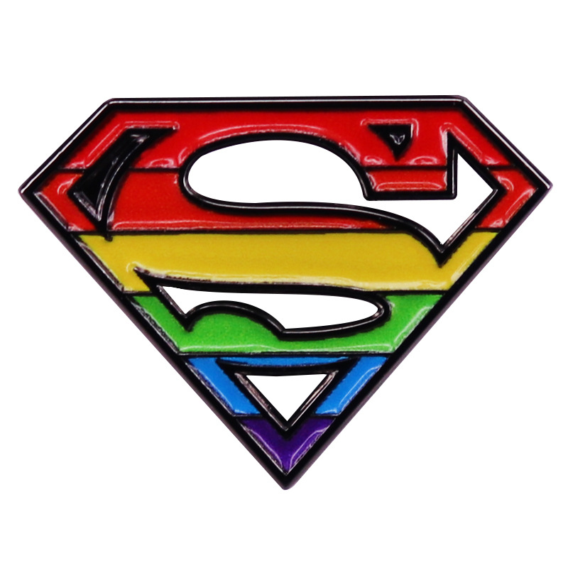 

Rainbow hero logo brooch metal badge accessory gift Cute Anime Movies Games Hard Enamel Pins Collect Metal, As picture