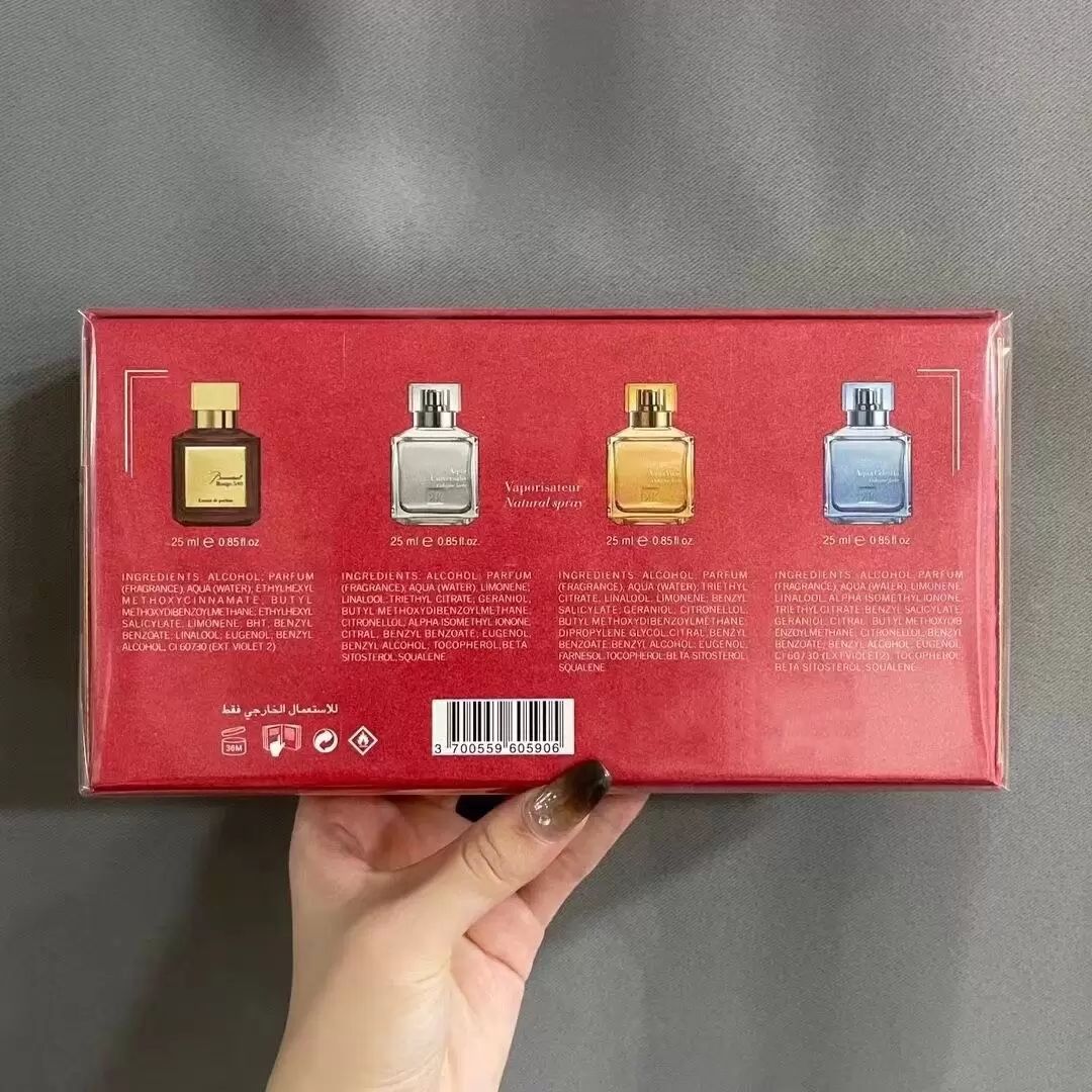 

Premierlash Brand Maison Paris Perfume Set 25mlx4pcs Rouge 540 Extrait De Parfum Men Women Fragrance Long Lasting Smell Spray Cologne Fast Delivery