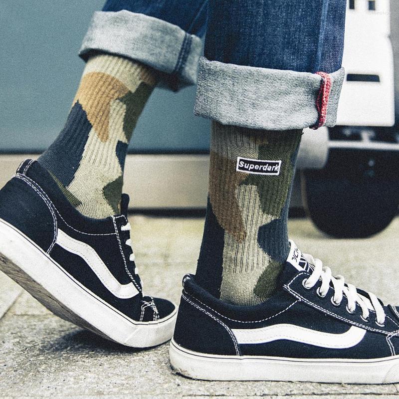 

Men's Socks Street Style Fashion Skateboard Crew With Camouflage Design For Mens Long Cotton Men From China, Brown 1pair