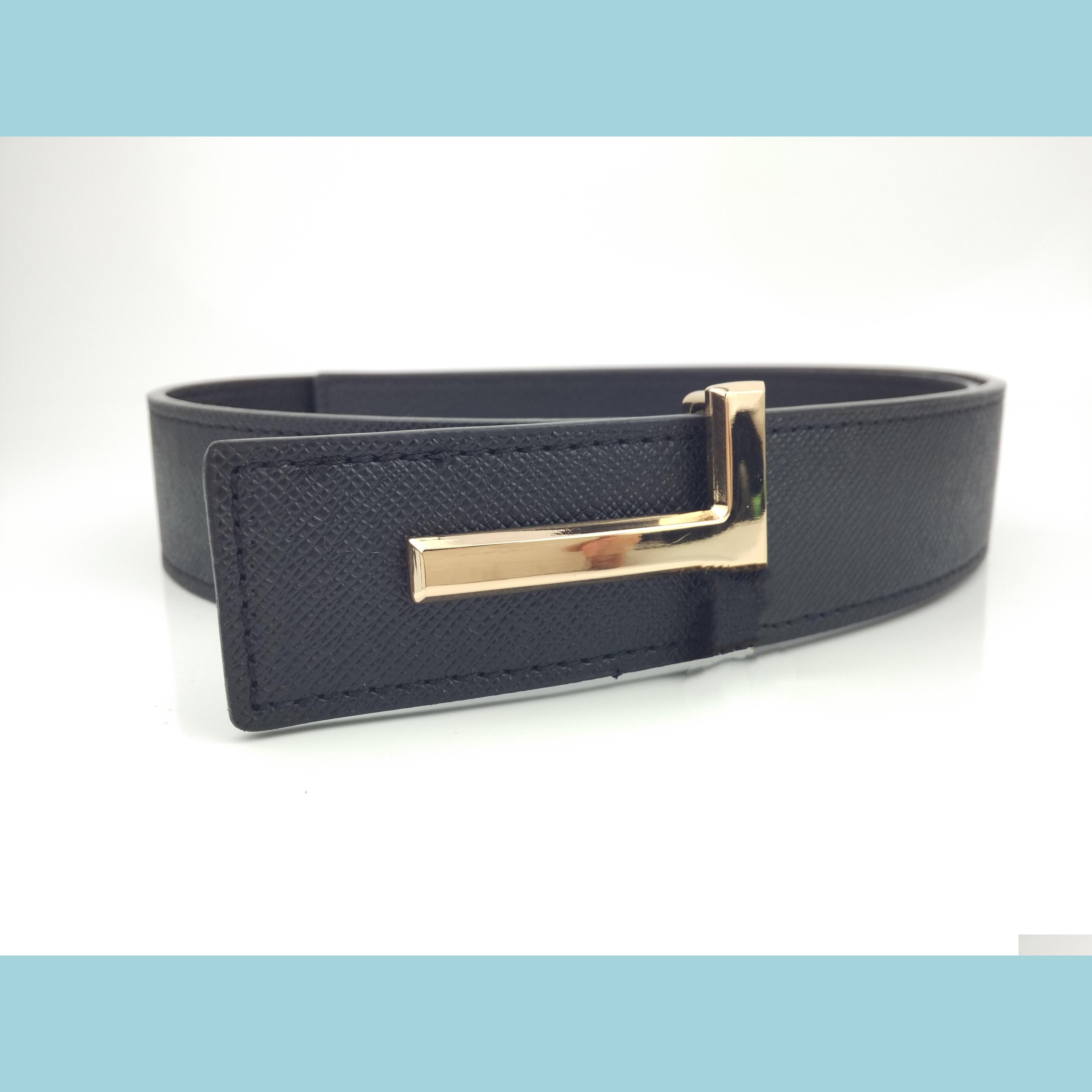 

Belts Mens And Womens Designer Luxury Belts T Buckle Fashion Brand Men Highquality Genuine Leather Belt C1C3 For Width 3 8Cm C4C8 Wi Dhnqf, Black