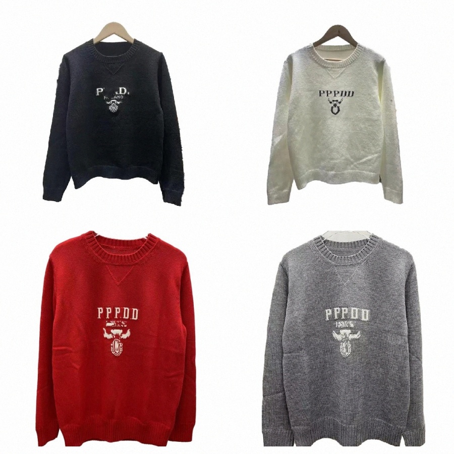 2022 Mens Women Designer prada mens Sweater Embroidery Print Round Neck Pullover pradas woman Sweaters Knitted Fashion Autumn Winter Keep Warm Ju