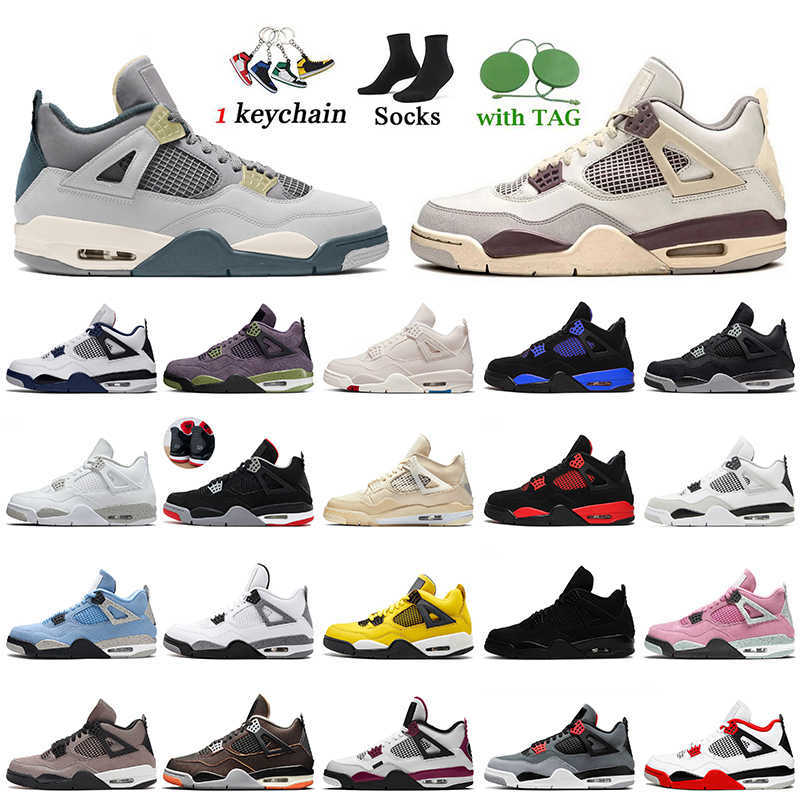 

Jumpman Midnight 2022 4s Women Mens Navy Basketball Shoes With Socks s 4 Canyon Purple Craft Military Black Cat Canvas Blue Red, # white oreo 36-47