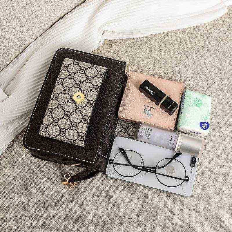 

Handbags Outlet version sling single Shoulder Messenger small women's new large capacity wallet mobile phone bag, Army green