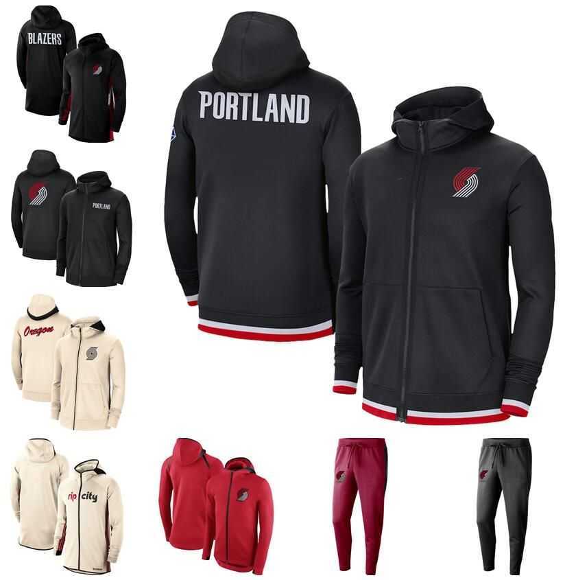 

custom Men Basketball Jackets Damian Lillard Jerami Grant Showtime Therma Flex Performance Full-Zip Training Hoodie, With logo