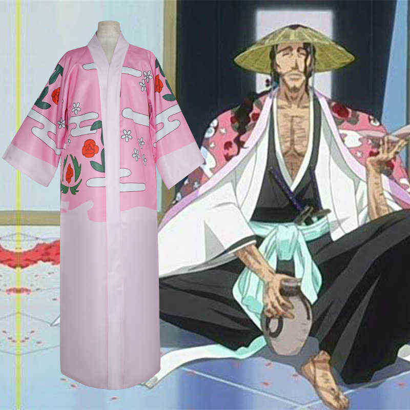 Kyoraku Shunsui Cosplay Costume Custom Made Unique Printing Robe Outfit Kimono For Kids Men Plus Size J220720