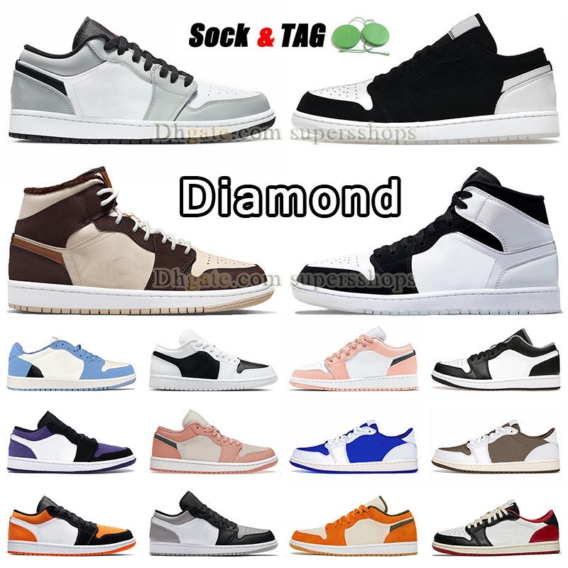

Jumpman 1 Basketball Shoes Fashion 1s Low Light Smoke Grey Diamond Mids Dark Chocolate Brown Sail Black Phantom Reverse Bred Toe Starfish Sneaker Designer Trainer, D15 36-46 low crimson tint