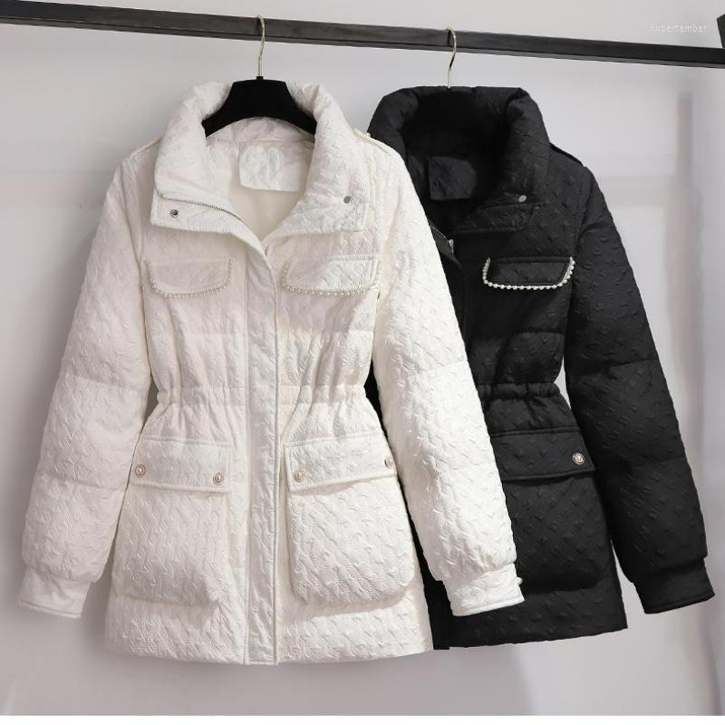 

Women's Down Black Padded Jacket Winter Small Fragrant Style Waist And Slim Fashion