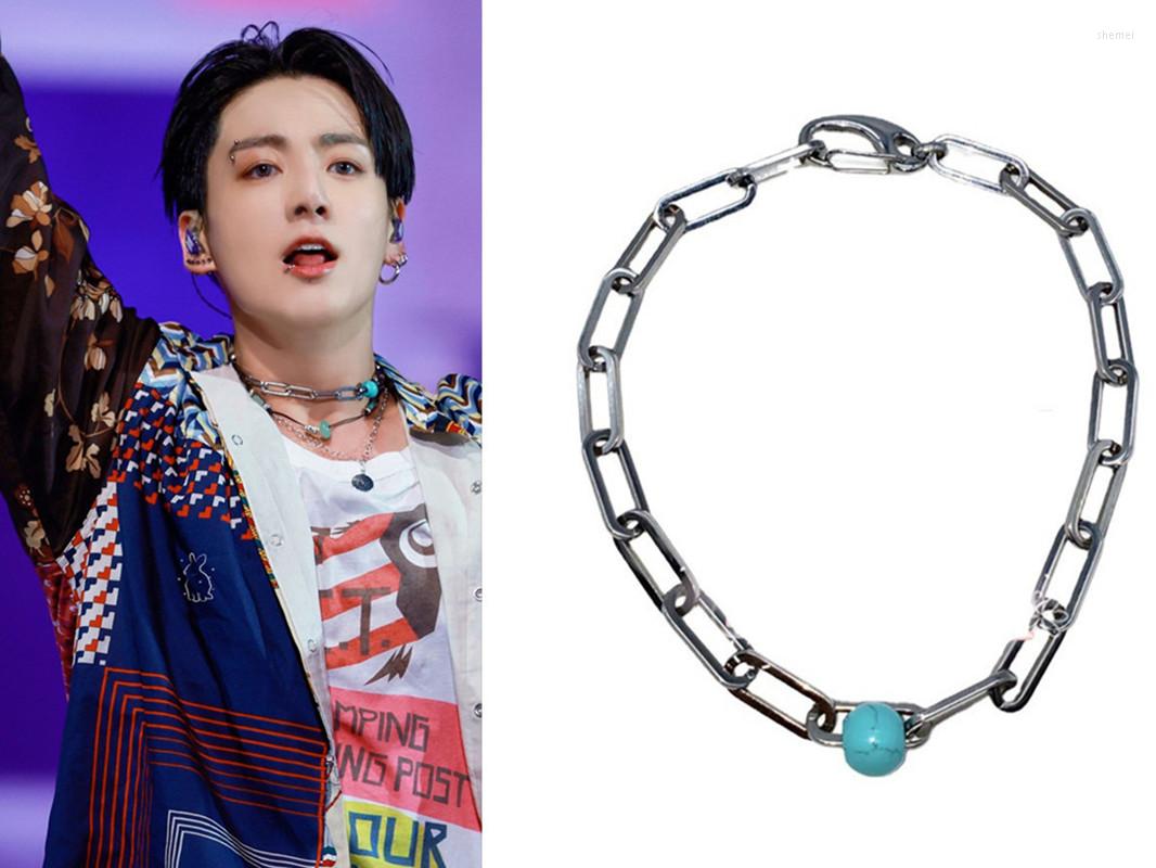 

Choker Korean Wave Summer JK Tian Jungkook Metal Necklace KPOP Celebrities INS Trend Jewelry Festival Accessories Gifts