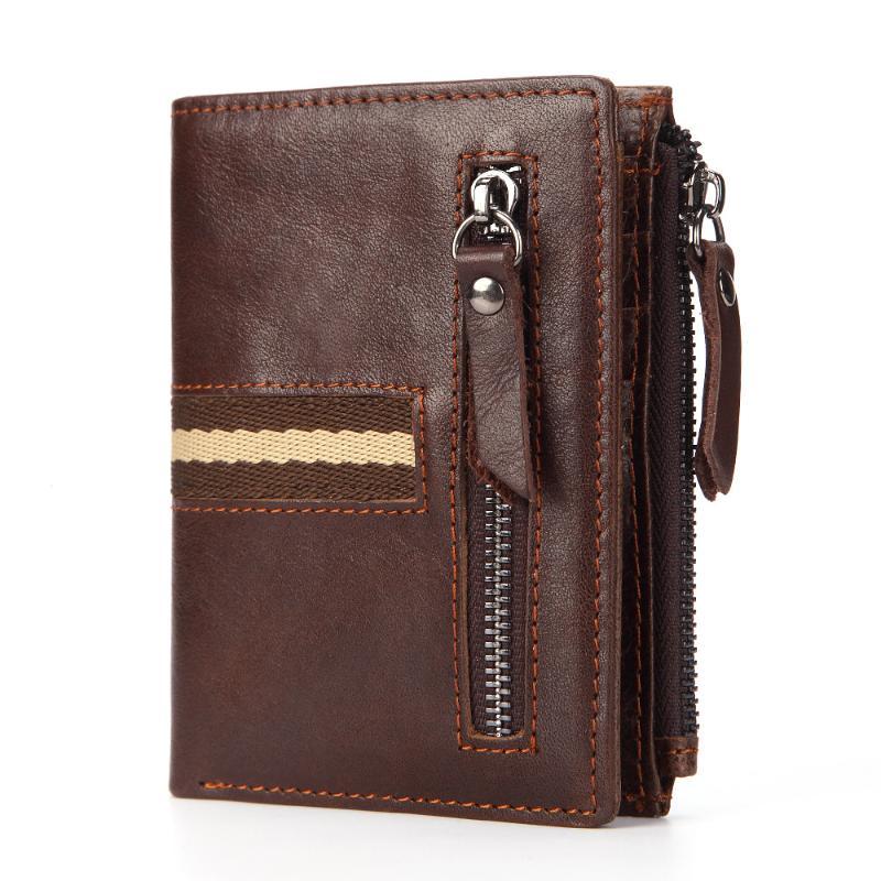 

Wallets Genuine Leather Men Wallet Carteira Masculina Portemonnee Portefeuille Homme Billeteras Purses Monedero Portfel Luxury, Coffee