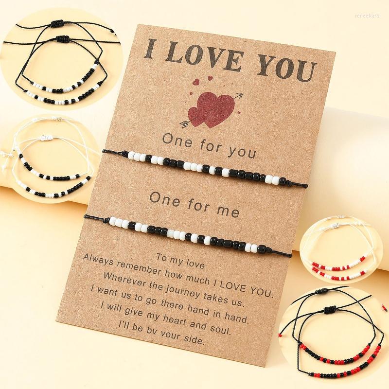 

Link Bracelets Upgraded Valentines Morse Code Bracelet I Love You Friendship Couple Family Relationship Glass Beads 101A