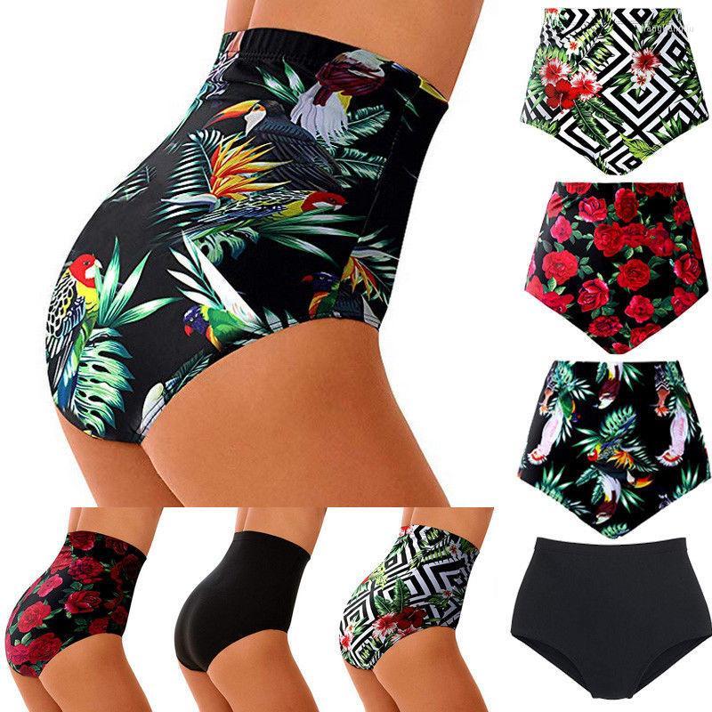 

Swimwears Women High Waist Bikini Shorts Plus Size Swimwear Pants Flower Sexy Bathing Suit Swimming Bottoms