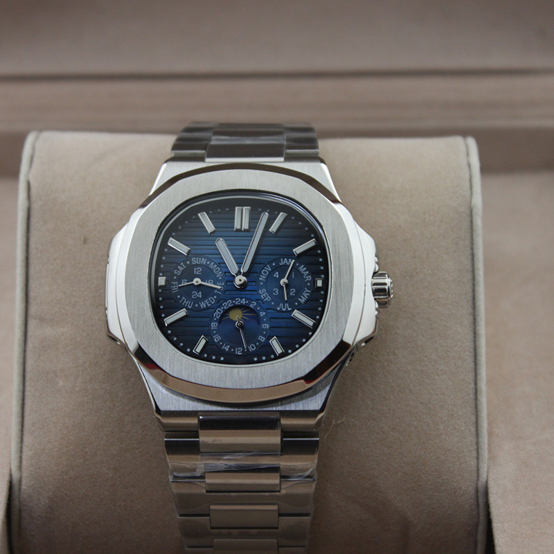 

New fashion men's watch fully automatic mechanical movement 316L stainless steel case strap diameter 40mm, Silver