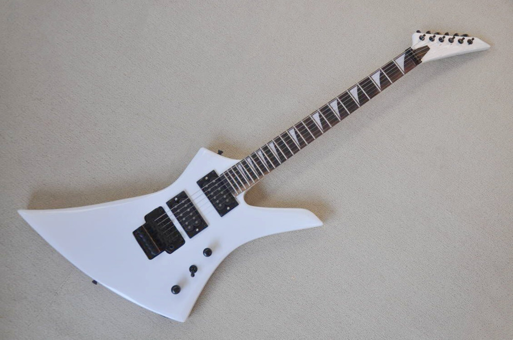 

White Body Electric Guitar with Rosewood Fingerboard Black Hardware Provide customization
