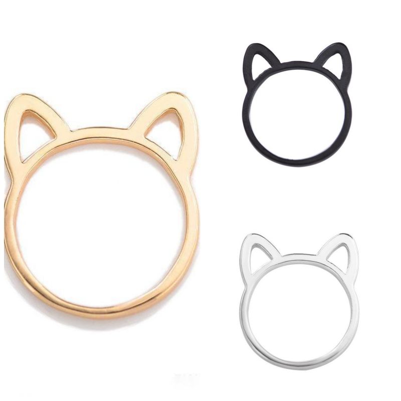 

Cute Cat Ears Band Ring Rings Animal Ear Ring for Women Girls Fashion Jewelry