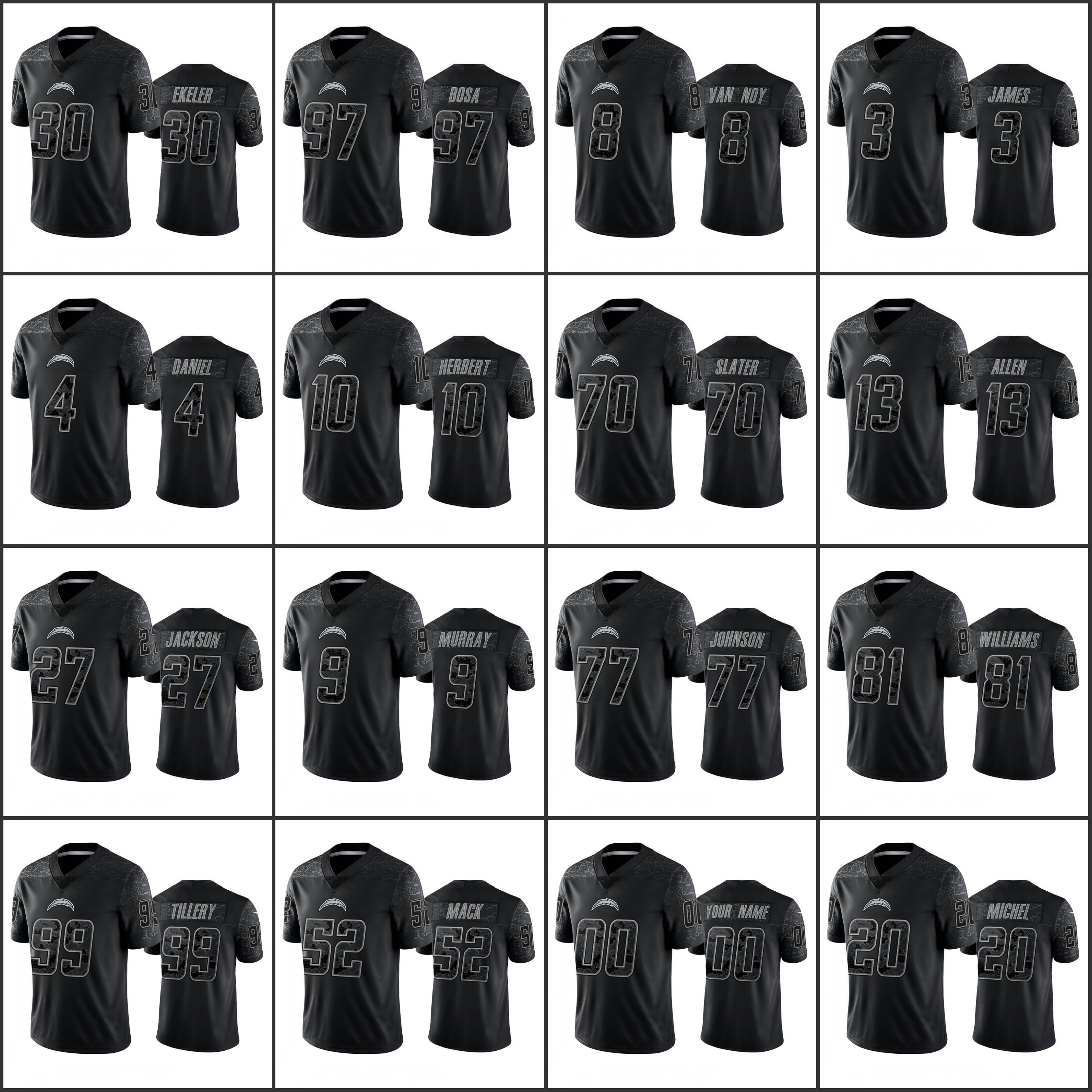 

Jerseys Los Angeles''Chargers''Men #52 Khalil Mack 97 Joey Bosa 13 Keenan Allen 10 Justin Herbert Women Youth Reflective Limited Jersey Wholesale Custom