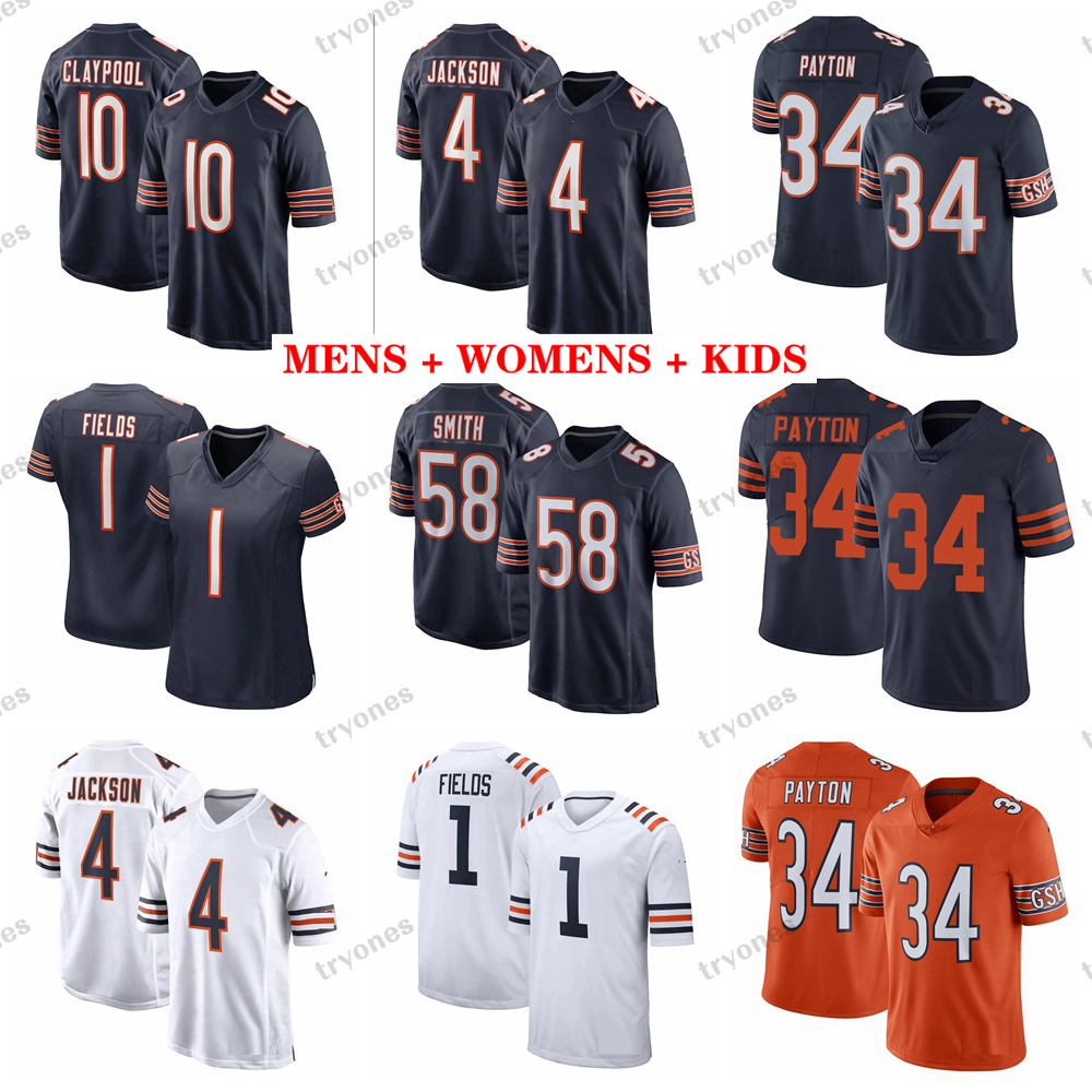 

Mens 34 Walter Payton 1 Justin Fields Football Jerseys 10 Chase Claypool Montgomery 47 AJ Klein Brisker Roquan Smith Herbert 4 Eddie Jackson Kmet Mooney Womens Kids, Mens s-xxxl