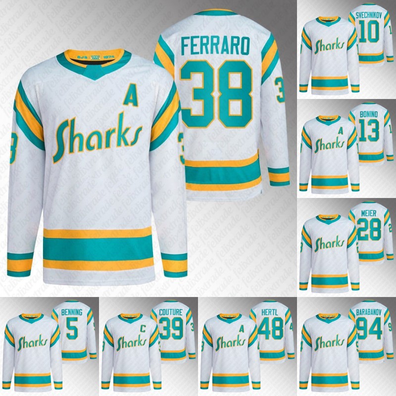 

San 2022-23 Reverse Retro Jersey Jose Sharks Logan Couture Timo Meier Aaron Dell Nick Bonino Kaapo Kahkonen Matt Benning Oskar Lindblom Jaycob Megna Thomas Bordeleau, Youth s-xl